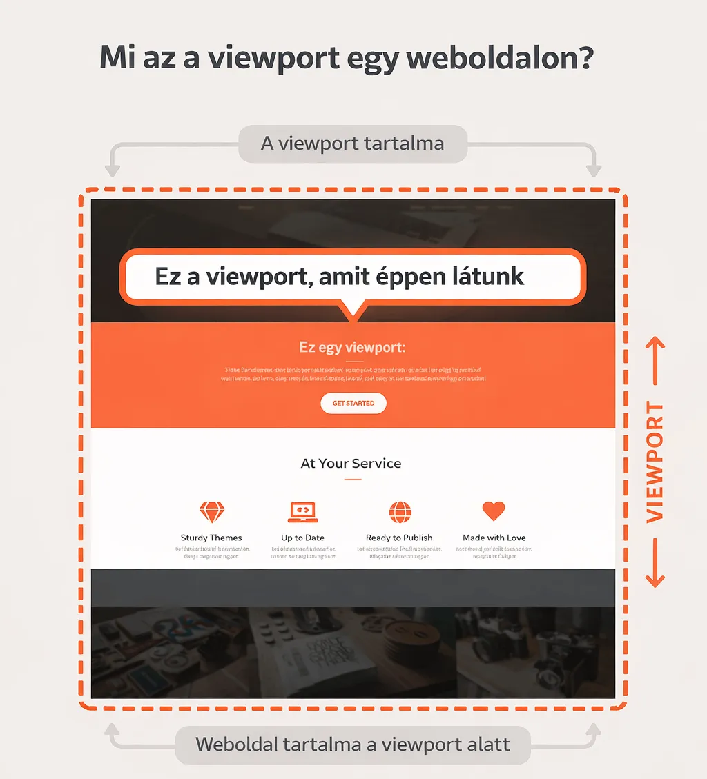 Viewport illusztráció - a böngésző aktuálisan látható területe
