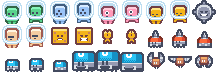 Kenney Pixel Platformer character sheet: 9 by 3 frames of 24 by 24 pixels