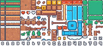 Kenney Pixel Platformer tile sheet: 20 by 9 tiles of 18 by 18 pixels